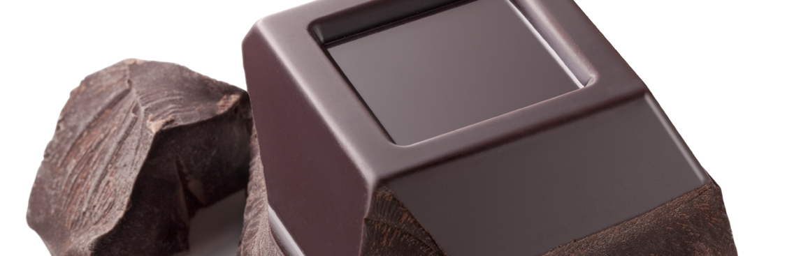 Blocks of dark chocolate bars
