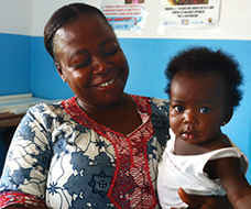Woman holding baby